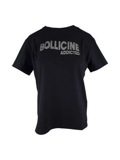 t-shirt donna scritta bollicine nero MC2 Saint Barth | EMILIE W BOLLICINEADD 00 GLITTER